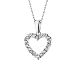 Clearance Apart Zawieszka z białego złota z brylantami laboratoryjnymi - serce - 0,25 ct - próba 585