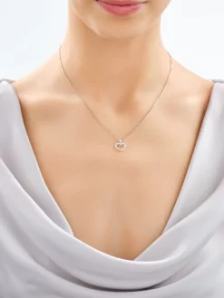 Clearance Apart Zawieszka z białego złota z brylantami laboratoryjnymi - serce - 0,25 ct - próba 585