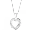 Apart Zawieszka z białego złota z diamentami - puzderko - serce - 0,01 ct - próba 375< Zawieszki