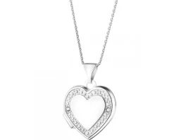 Apart Zawieszka z białego złota z diamentami - puzderko - serce - 0,01 ct - próba 375< Zawieszki