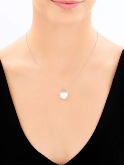 Apart Zawieszka z białego złota z diamentami - puzderko - serce - 0,01 ct - próba 375< Zawieszki