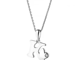 Hot Apart Zawieszka z białego złota z diamentem - litera K - 0,004 ct - próba 585