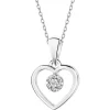 Sale Apart Zawieszka z białego złota z diamentami – serce - 0,02 ct - próba 585