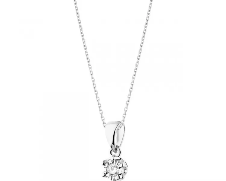 Apart Zawieszka z białego złota z brylantem - 0,05 ct - próba 585< Zawieszki