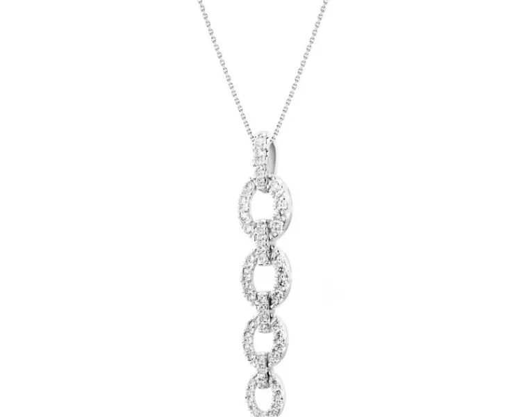 Outlet Apart Zawieszka z białego złota z brylantami - 0,75 ct - próba 585