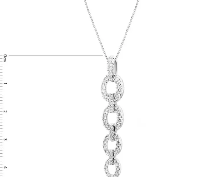 Outlet Apart Zawieszka z białego złota z brylantami - 0,75 ct - próba 585