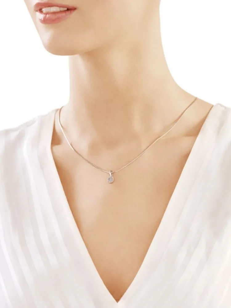 Apart Zawieszka z białego złota z diamentami - 0,09 ct - próba 585< Zawieszki
