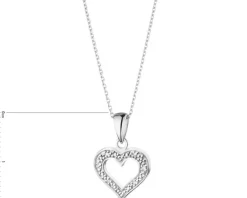 Apart Zawieszka z białego złota z diamentami - serce - 0,02 ct - próba 375< Zawieszki