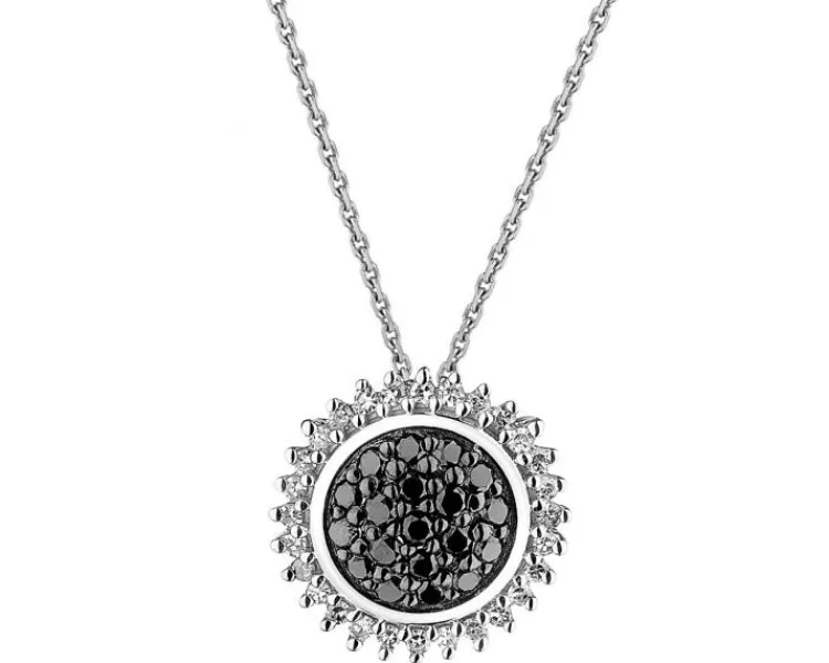 Apart Zawieszka z białego złota z diamentami - 0,22 ct - próba 585