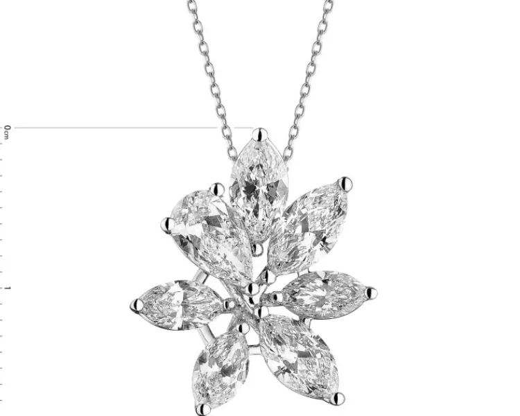 Apart Zawieszka z białego złota z diamentami - kwiat - 1,89 ct - próba 750< Zawieszki