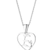New Apart Zawieszka z białego złota z diamentem - litera E, serce - 0,005 ct - próba 585