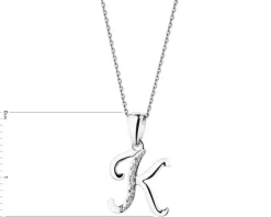 Apart Zawieszka z białego złota z diamentem - litera K - 0,003 ct - próba 585< Zawieszki