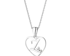Apart Zawieszka z białego złota z diamentem - litera Z, serce - 0,005 ct - próba 585