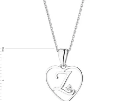 Apart Zawieszka z białego złota z diamentem - litera Z, serce - 0,005 ct - próba 585