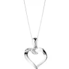 Online Apart Zawieszka z białego złota z diamentem - serce - 0,002 ct - próba 585