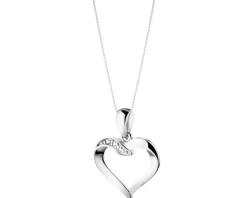 Online Apart Zawieszka z białego złota z diamentem - serce - 0,002 ct - próba 585