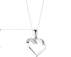 Online Apart Zawieszka z białego złota z diamentem - serce - 0,002 ct - próba 585