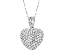 Apart Zawieszka z białego złota z diamentami - serce - 0,36 ct - próba 585< Zawieszki