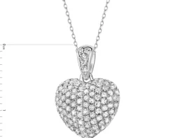 Apart Zawieszka z białego złota z diamentami - serce - 0,36 ct - próba 585< Zawieszki