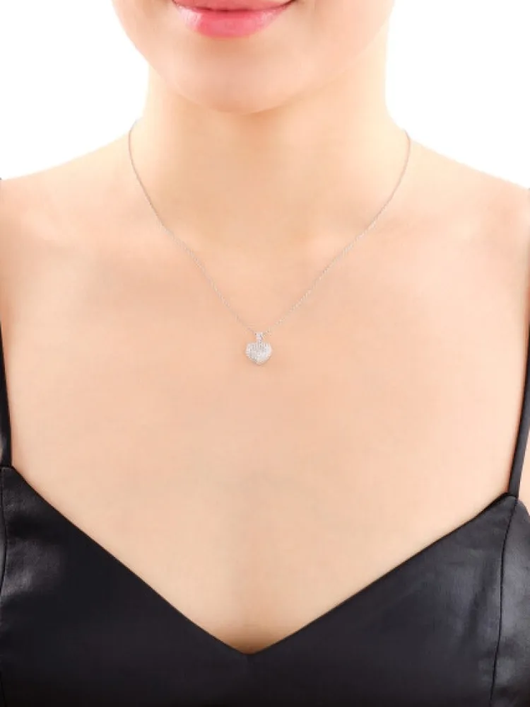 Apart Zawieszka z białego złota z diamentami - serce - 0,36 ct - próba 585< Zawieszki