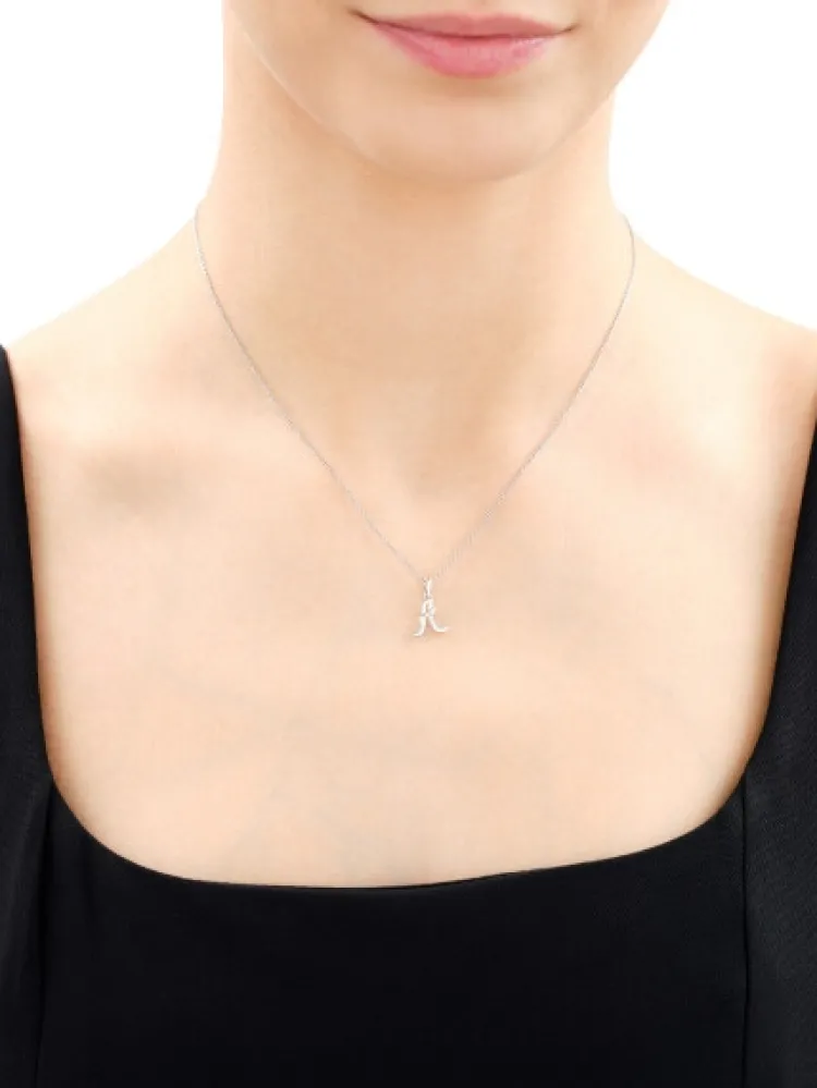 Apart Zawieszka z białego złota z diamentem - litera A - 0,004 ct - próba 585< Zawieszki