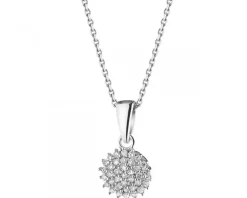 Outlet Apart Zawieszka z białego złota z diamentami - 0,10 ct - próba 585