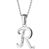 Apart Zawieszka z białego złota z diamentem - litera R - 0,003 ct - próba 585