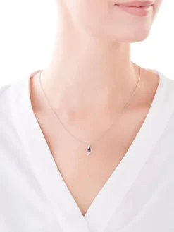 Sale Apart Zawieszka z białego złota z diamentami i szafirem - próba 585