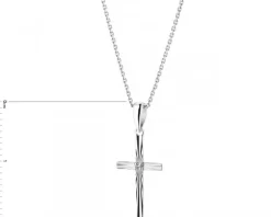 Apart Zawieszka z białego złota z diamentem - krzyż - 0,005 ct - próba 585< Zawieszki