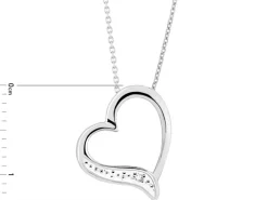 Sale Apart Zawieszka z białego złota z diamentem - serce - 0,005 ct - próba 375
