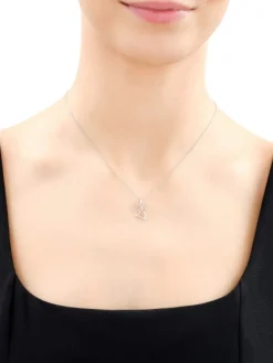 Hot Apart Zawieszka z białego złota z diamentem - aniołek, serce - 0,003 ct - próba 375