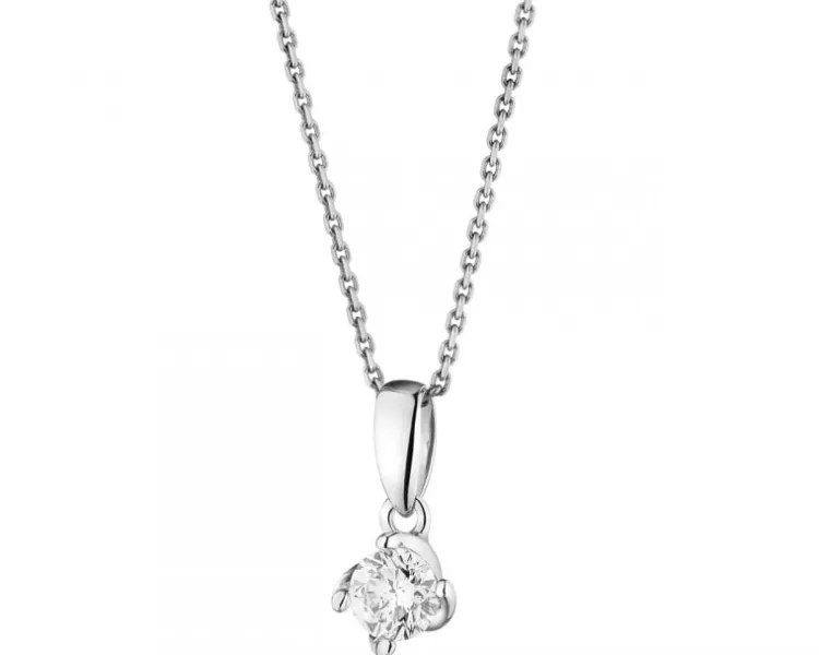 Best Apart Zawieszka z białego złota z brylantem - 0,24 ct - próba 585