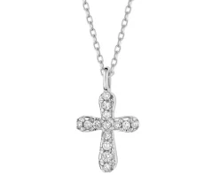 Apart Zawieszka z białego złota z brylantami - krzyż - 0,12 ct - próba 585< Wszystkie