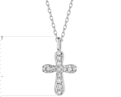 Apart Zawieszka z białego złota z brylantami - krzyż - 0,12 ct - próba 585< Wszystkie