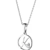Discount Apart Zawieszka z białego złota z diamentem - litera K - 0,003 ct - próba 585