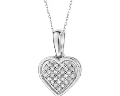 Apart Zawieszka z białego złota z diamentami - serce - 0,10 ct - próba 585< Zawieszki