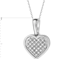 Apart Zawieszka z białego złota z diamentami - serce - 0,10 ct - próba 585< Zawieszki