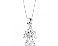 Apart Zawieszka z białego złota z diamentem - aniołek - 0,004 ct - próba 585< Zawieszki