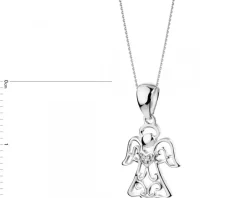 Apart Zawieszka z białego złota z diamentem - aniołek - 0,004 ct - próba 585< Zawieszki