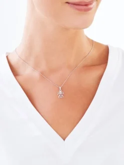 Apart Zawieszka z białego złota z diamentem - aniołek - 0,004 ct - próba 585< Zawieszki