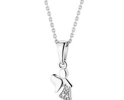 Apart Zawieszka z białego złota z diamentem - aniołek - 0,003 ct - próba 585< Zawieszki