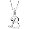 Apart Zawieszka z białego złota z diamentem - litera B - 0,003 ct - próba 585< Zawieszki