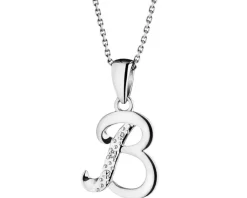 Apart Zawieszka z białego złota z diamentem - litera B - 0,003 ct - próba 585< Zawieszki