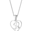 Apart Zawieszka z białego złota z diamentem - litera P, serce - 0,005 ct - próba 585< Zawieszki