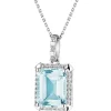 Apart Zawieszka z białego złota z diamentami i topazem Sky Blue - próba 585< Zawieszki