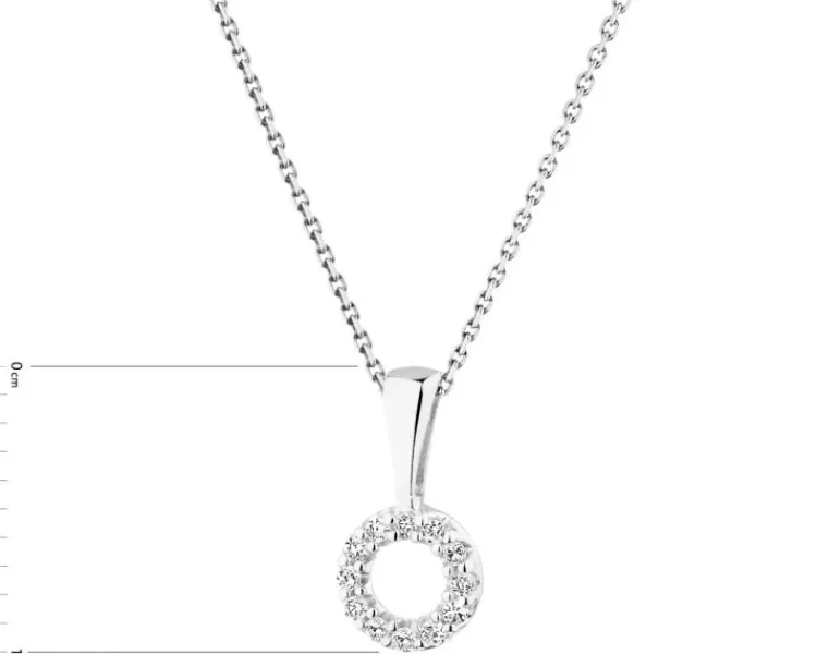 Apart Zawieszka z białego złota z diamentami - koło - 0,02 ct - próba 375< Zawieszki