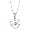 Apart Zawieszka z białego złota z brylantem - serce - 0,008 ct - próba 375< Zawieszki