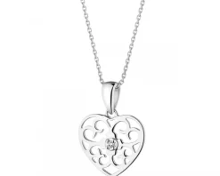 Apart Zawieszka z białego złota z brylantem - serce - 0,008 ct - próba 375< Zawieszki