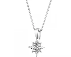 Apart Zawieszka z białego złota z diamentem - gwiazda - 0,005 ct - próba 585< Zawieszki