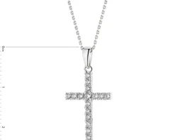 Apart Zawieszka z białego złota z brylantami - krzyż - 0,25 ct - próba 585< Zawieszki